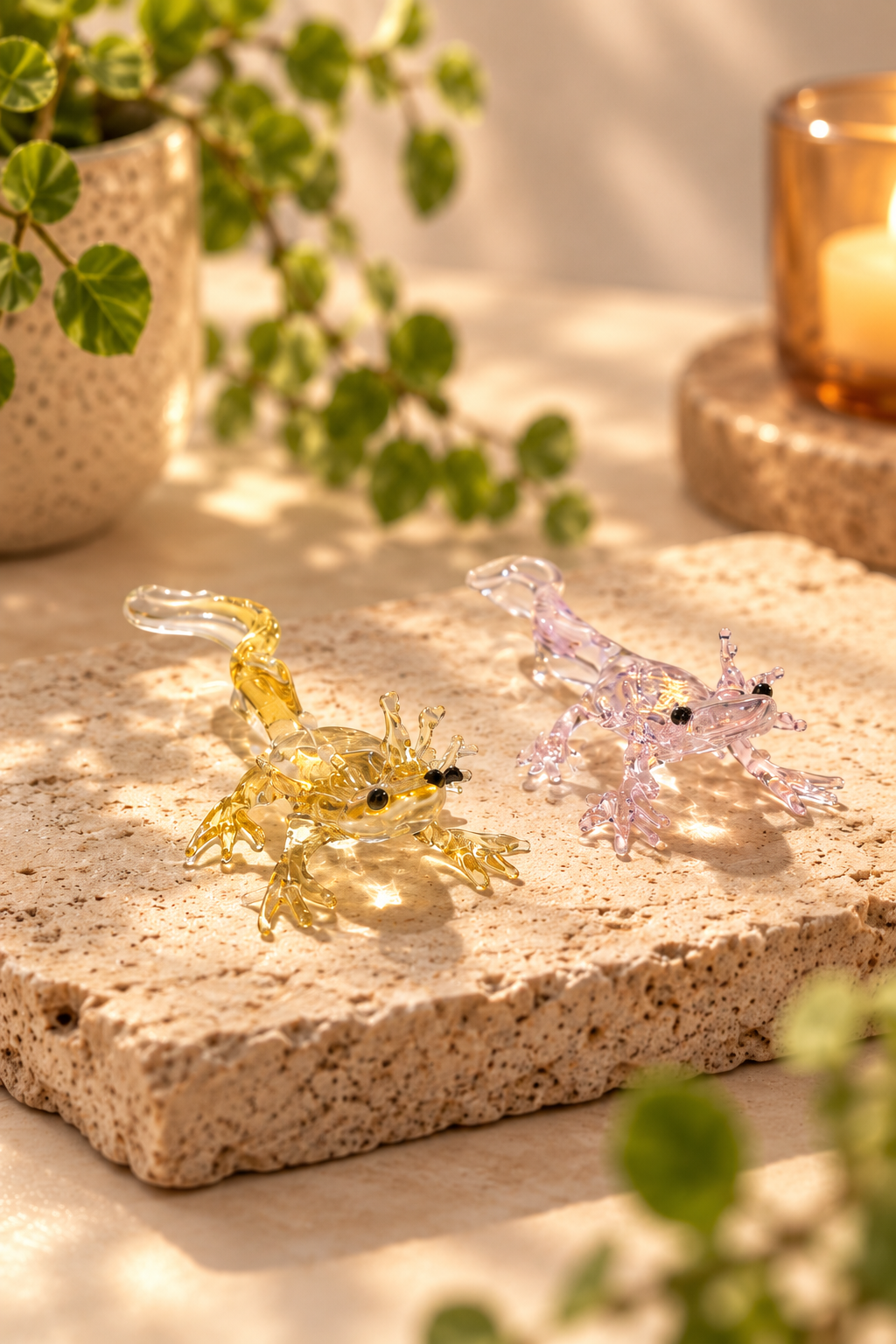 🦎 Ajolote pequeño de vidrio